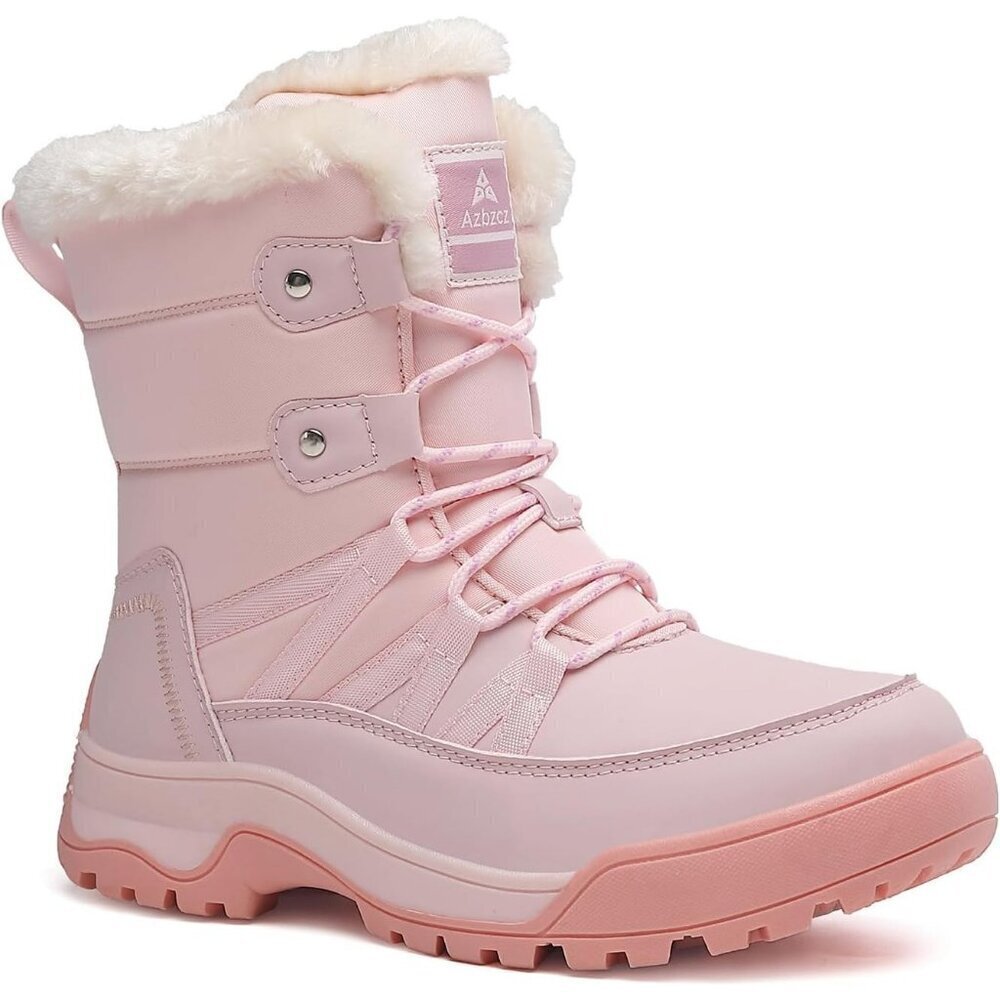 Women Anti Slip Snow Boots Fur Lined Warm Comfortable Pink Winter Shoes USA Pro - Picture 6 of 7